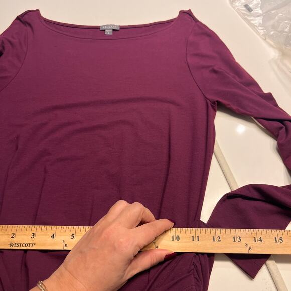 Anthropologie Lilla P Purple Peplum Long Sleeve Midi Dress Small - Picture 5 of 6